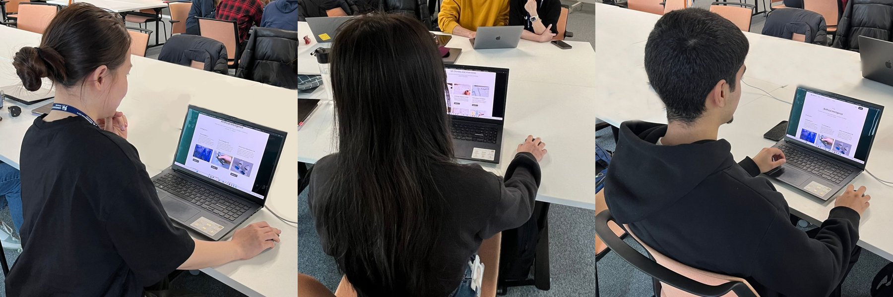 Participants completing the Figma prototype under controlled lab conditions